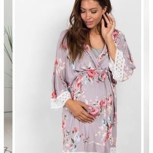 Pink blush maternity robe